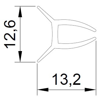 Profil 13,2x12,6mm, PVC 61, zelen