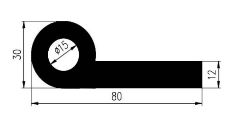 80x30/12mm EPDM 70