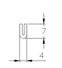 7 x 4mm,  ADI-PVC 65- Profil-U