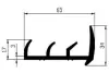 Profil 65x34/3mm, EPDM70, ern