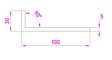 100x30mm, TPE 65, Profil-L, ern 