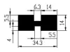 34,3x14/14mm EPDM 70/ H-Profil 