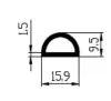 15,9x9,5/1,5mm, EPDM 70, ern