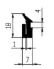 Profil 18x7/1mm, Silikon60, ern, dle fota