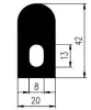 42x20/8x13mm EPDM 70