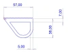 57x38mm, TPE 65, ern, D-profil