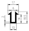 Profil-U 14x10x6mm, PVC 65, ern