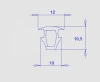 Profil 12/10x10,5mm, PVC/TPE 61, ern