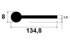 134,8x8/1,5mm EPDM70-ern-P-Profil