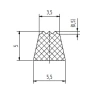 NEPOUVAT - VZOREK NEVYHOVUJE  Profil 5,5x5mm, PVC 65, ern