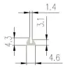 4,6x4,3/1,4mm Sil ed