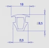 Profil 10/7,5x8,5mm, PVC/TPE 61, ern