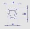 Profil 10/7,5x8,5mm, PVC/TPE 61, ern