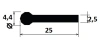25x4,4mm notov P-profil